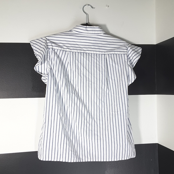 FRAME $248 Flounce Flutter Sleeve Popover Top Size S - Picture 3 of 5